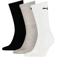 Puma Unisex Sport Crew Lightweight Socks 3 Pack, Clothing, White/Grey/Black, 43-46
