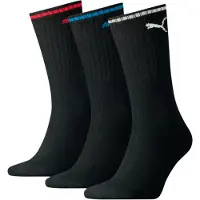 Puma SPORT CREW STRIPE 3P, Clothing, Black, 39-42