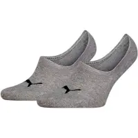 Puma Unisex High Cut Footie Socks (2-Pack), Men, Middle Grey Melange, 35-38