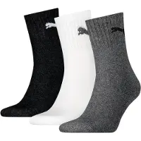 Puma Short Crew Socks Unisex (3-Pack), Clothing, Grey/White/Black, 47-49