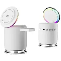 Mtp Products JJT-C52 Qi2 3-i-1 magnetisk trådløs lader med høyttaler og RGB - 15W - Hvit