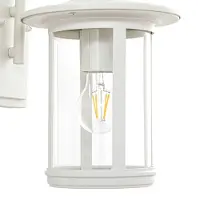 LINDBY utendørs vegglampe Zayn, hvit, glass, høyde 33 cm, IP23