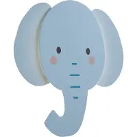 QAZQA Barnevegglampe blå inkl. LED 3-trinns dimbar - Ellie the Elephant