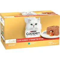 Gourmet Sparepakke Gold Melting Heart 16 x 85 g - Blandet pakke med fisk (2 sorter)