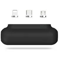 Mtp Products PUP-0373-V2 Mini Powerbank med magnetiske kontakter - 3200mAh - Svart