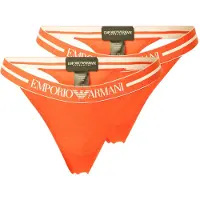 Emporio Armani for woman. EW000405_AF19023 Set of 2 Thongs Coral colour (XS), Homewear, Cotton