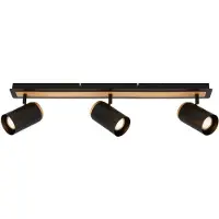 Briloner Downlight Duta, lengde 70 cm, svart/trefarget, 3 lyskilder, IP44, 100W, 1000lm,