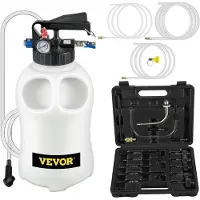 Vevor giroljepumpe 2-veis ATF-påfyllingssystem dispenser, olje- og væskeuttrekker 10 liter stor kapasitet, verktøysett for automatgiroljepumpe med 14 deler ATF-påfyllingsadaptere