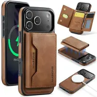 DG Ming iPhone 17 Pro MagKing K2 MagSafe-etui med avtakbar lommebok - Brun
