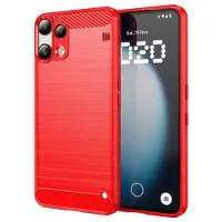 Mtp Products Nothing Phone (3a) Lite børstet TPU-deksel - karbonfiber - rød