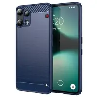 Mtp Products Nothing Phone (3a) Lite Børstet TPU-deksel - karbonfiber - blå