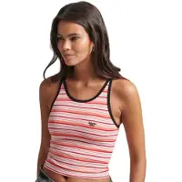 Superdry Vintage Cali Stripe Crop Ermeløs Topp