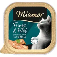 Miamor Feines & Filet 16 x 100 g - Fjærkre pur & ørret