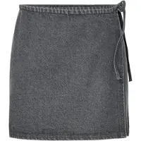 Pieces Pcflora Mw Omslag Denim Miniskjørt
