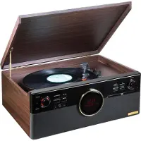 Technaxx TX-137, Beltedrevet platespiller, Semi-automatisk, Svart, Tre, 33,45,78 RPM, Rotasjon, DAB+,FM