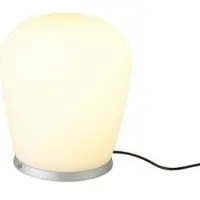 BOPP LED-bordlampe Cara, aluminiumsfarget, Ø 18 cm, glass