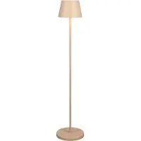 Konstsmide LED-akku-gulvlampe Pomezia, sandfarget, 124 cm, IP54, USB