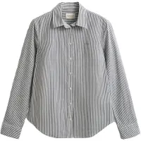 Gant for woman. 4300487 Navy striped slim-fit poplin shirt (36), Casual, Cotton, Classic, Long sleeve