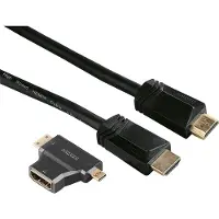 Hama Kabel HDMI Ethernet 1,5m Svart Inkl HDMI Adapter