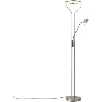 QAZQA Moderne gulvlampe stål med lesearm inkl. LED og dimmer - Divo
