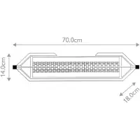 Quintiesse LED-vegglampe ESPADA, polert krom Bredde 70 cm Metall IP44