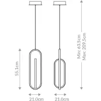 Quintiesse LED-hengelampe DENMARK, matt svart, Ø 21 cm, metall