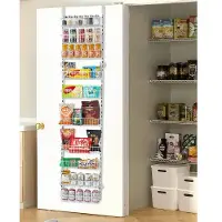 Vevor Over-the-Door Pantry Organizer, 10-lags spiskammersorganisering og oppbevaring, kraftig stålhengende krydderhylle, justerbare veggkrydderhyller, for hjemmekjøkken, vaskerom, bad, hvit