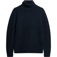Superdry for man. M6110584A Merchant Store navy textured turtleneck jumper (XXL), Casual, Acrylic, Long sleeve