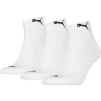 Puma Quarter Socks (3 Pack) Unisex, Clothing, White, 39-42