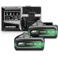 HiKOKI BATTERI 36 V 2,5 Ah BSL36A18X 2 stk. + LADER UC18YSL3 WHZ