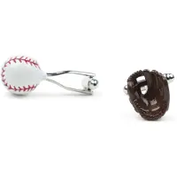 Suitable Mansjettknapper Baseball Sølvfarget Flerfarget