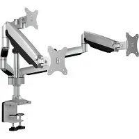 Icy Box IB-MS505-TI - Monteringssett - for 3 skjermer - aluminium - svart, sølv - skjermstørrelse: inntil 32 - skrivebord, skrivebordsmonterbar