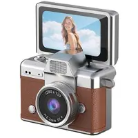 Mtp Products LK-027 Mini retro tommelfingerkamera - 1.47 flippskjerm, HD 720p video - brun