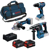 Bosch Kit18v:gsr+gbh+gws+1x5+1xexba5.5ah Elektrisk Verktøysett