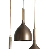 Luminex Hengelampe Noak 3 lyskilder, rund, titan-gull/gull, stål