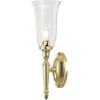 ELSTEAD Vegglampe Dryden, polert messing, 41 cm, IP44