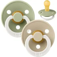 BIBS Colour Lysende smokker - Str. 2 - 2-pack - Rund - Sage Glow - - OneSize - Smokk