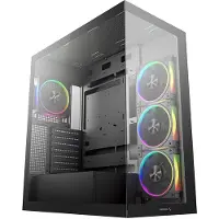 DeepCool CG580 4F V2 - Tower - ATX - sidepanel med vindu (herdet glass) - ingen strømforsyning (ATX / PS/2) - svart - USB/lyd