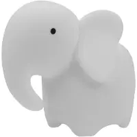 Eco-Light LED RGB elefant nattlampe hvit med fjernkontroll