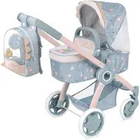 Decuevas Sammenleggbar 3-i-1 dukketrille for dukker opptil 48 cm (coco)