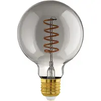 Eglo CONNECT-Z E27 LED G95 røykfarget globepære med spiral varmt hvitt lys
