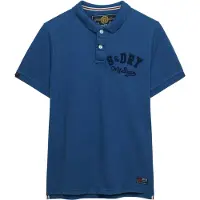 Superdry for man. M1110471A Vintage Athletic blue polo shirt (L), Casual, Cotton, Short sleeve