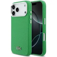 Lacoste iPhone 17 Pro Max Iconic Petit Pique Metal Logo deksel - MagSafe-kompatibel - Grønn