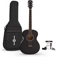 Gear4Music Student Elektroakustisk Gitar & Tilbehørspakke fra Svart