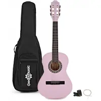 Gear4Music Junior 1/2 Klassisk Gitarpakke Rosa fra