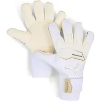 Puma ULTRA Ultimate Hybrid Goalkeeper Gloves, Accessories, White/Gold, 7.5