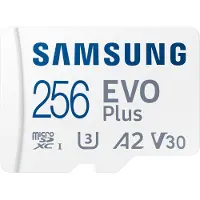 Samsung EVO Plus MB-MC256S - Flashminnekort (microSDXC til SD-adapter inkludert) - 256 GB - A2 / Video Class V30 / UHS-I U3 / Class10 - microSDXC U...