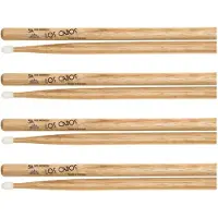 Los Cabos 5A Red Hickory Nylon Tip Drumsticks 4 Pair Pack
