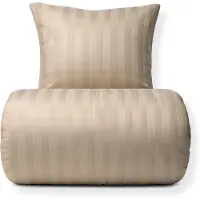 Nordstrand Bambus sengetøy - 100% naturlig bambus - 140x200 cm - Sandfarget, jacquardvevd sengesett med striper