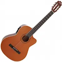 Gear4Music Deluxe Single Cutaway Elektroklassisk Gitar fra Naturell
